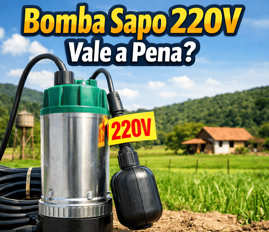 Imagem ilustrativa de bomba sapo 220V submersível para poço raso e cisterna